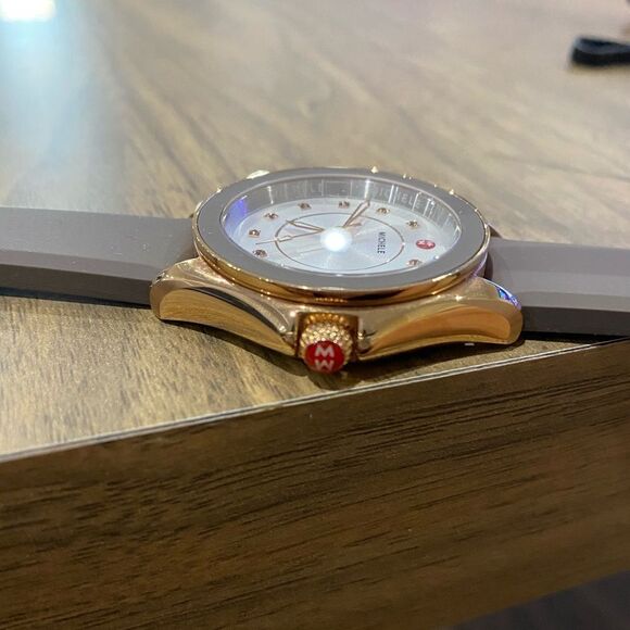 MICHELE Cape Smokey Quartz, Rose Goldtone Stainless Steel & Silicone Strap Watch - Picture 3 of 9